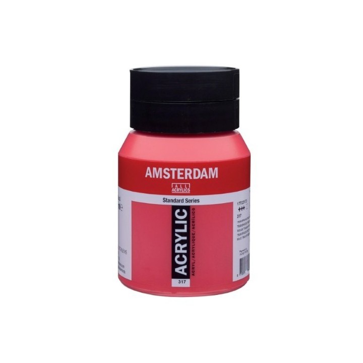 Amsterdam Acrylverf Pot 500ml Transparantrood Middel 317
