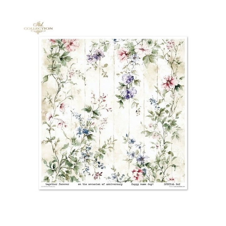 Scrapbookingpapier SLS-089 Bloemen Shabby Chic
