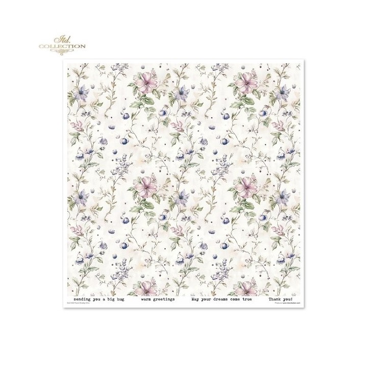 Scrapbookingpapier SLS-089 Bloemen Shabby Chic