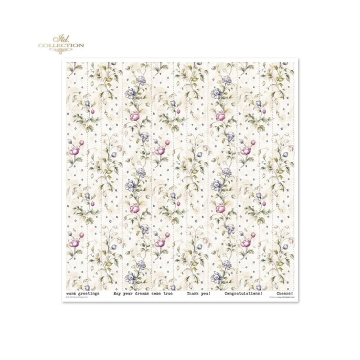 Scrapbookingpapier SLS-089 Bloemen Shabby Chic