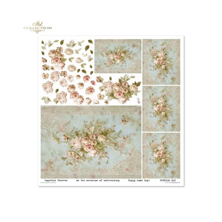 Scrapbookingpapier SLS-090 Vier de Momenten
