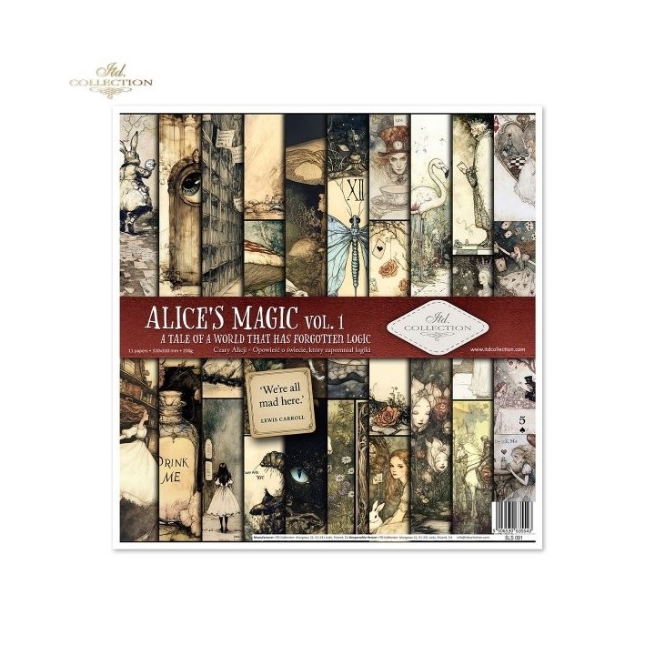 Scrapbookingpapier SLS-091 Alice's Magie - Een verhaal over een wereld die de logica is vergeten