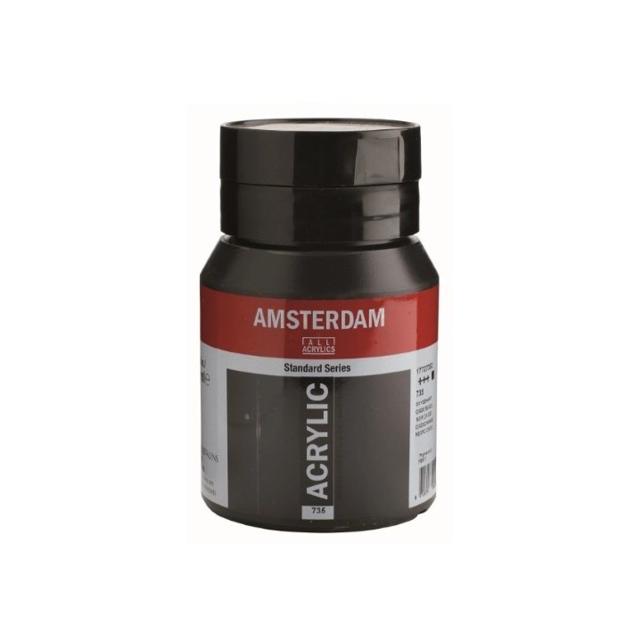 Amsterdam Acrylverf Pot 500ml Oxydzwart 735