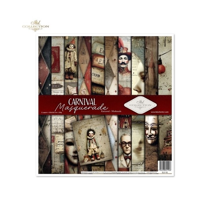 Scrapbookingpapier SLS-103 Carnaval - Maskerade