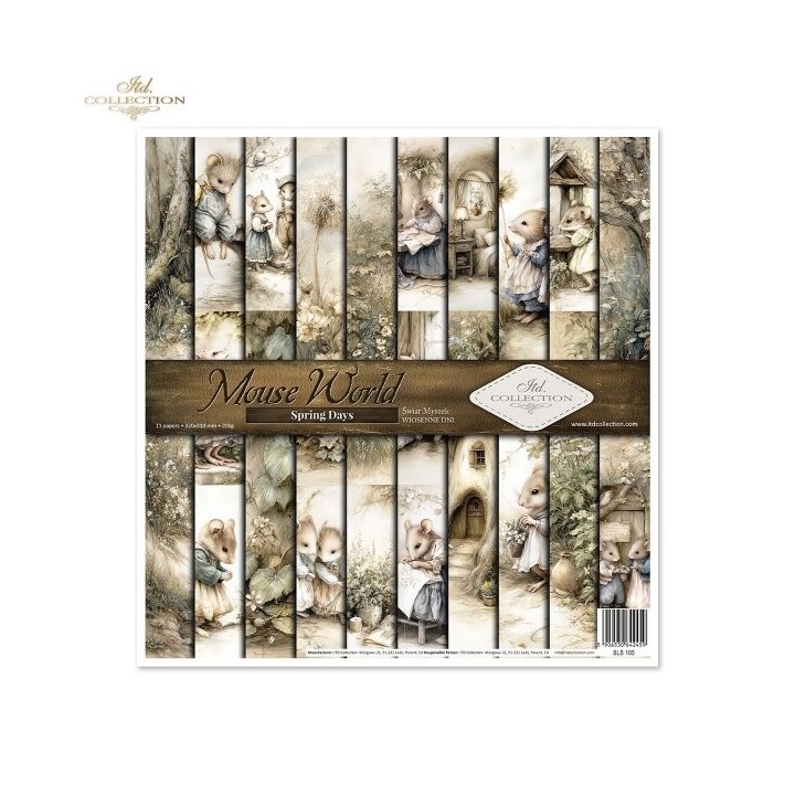 Scrapbookingpapier SLS-105 Muizenwereld - Lentedagen
