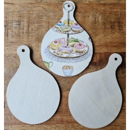 Plankje rond 12x8cm - 5 stuks