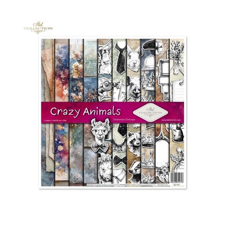 Scrapbookingpapier SLS-107 Gekke Dieren