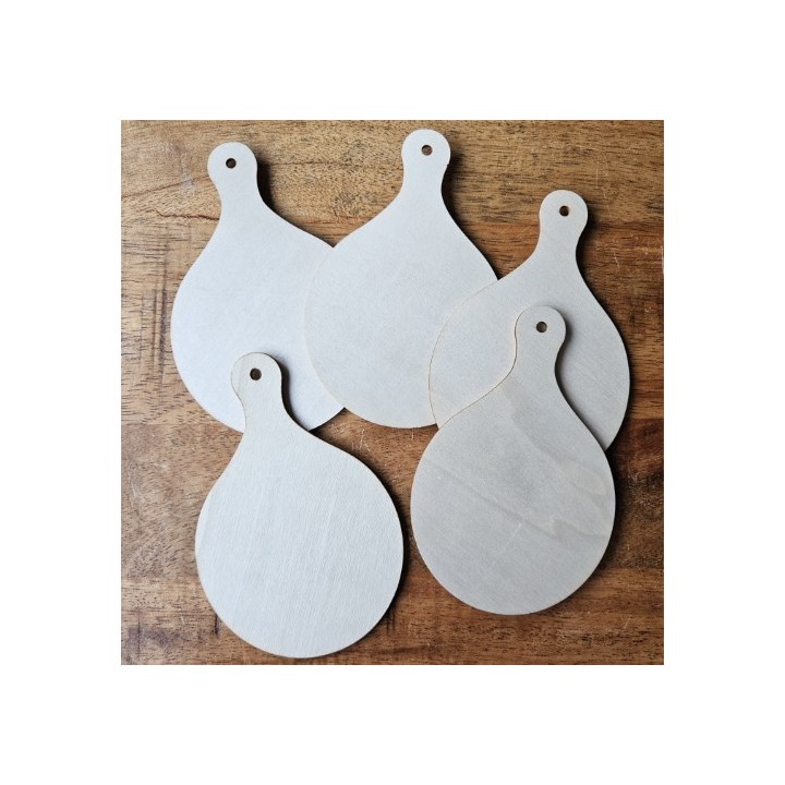 Plankje rond 12x8cm - 5 stuks