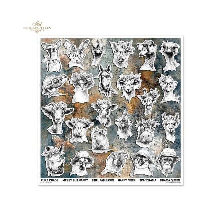 Scrapbookingpapier SLS-107 Gekke Dieren