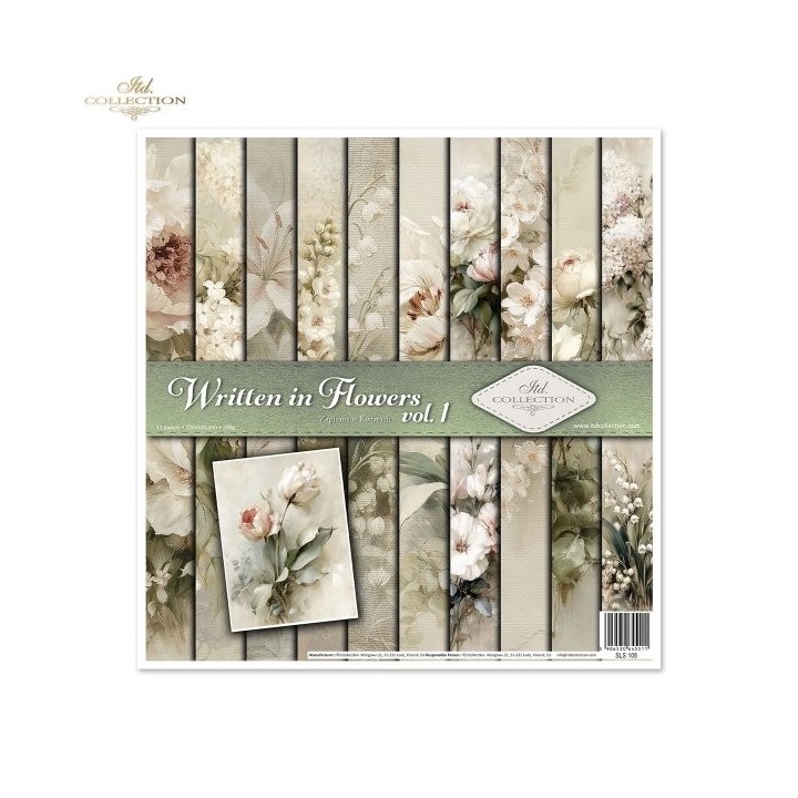 Scrapbookingpapier SLS-108 Geschreven in Bloemen deel 1