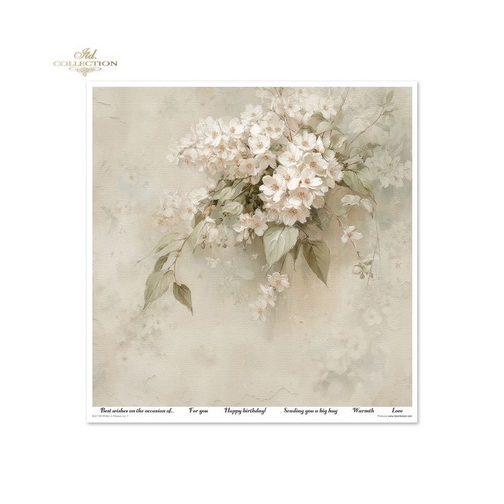 Scrapbookingpapier SLS-108 Geschreven in Bloemen deel 1