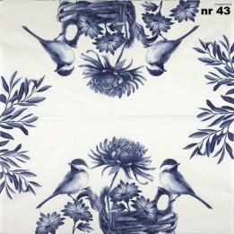 Blue bird servet 33x33cm