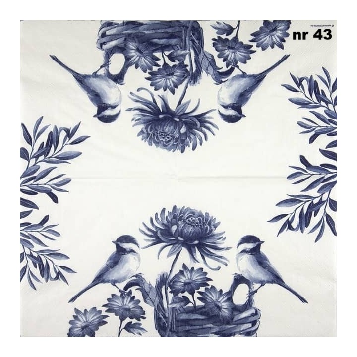 Blue bird servet 33x33cm