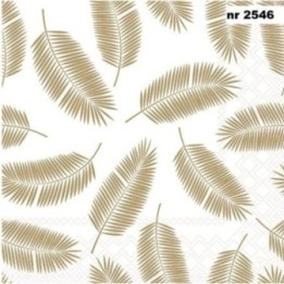 Palm leaves gold servet 33x33cm