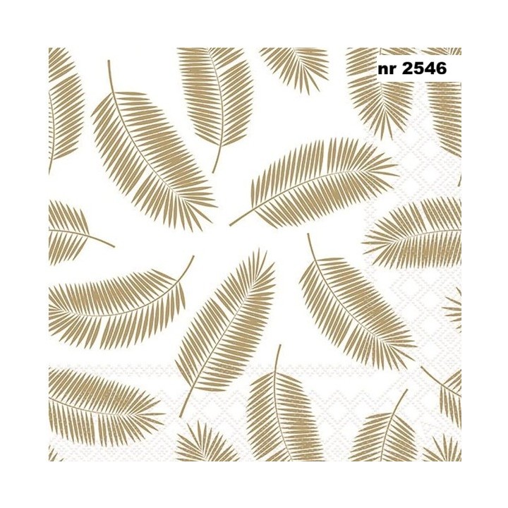 Palm leaves gold servet 33x33cm