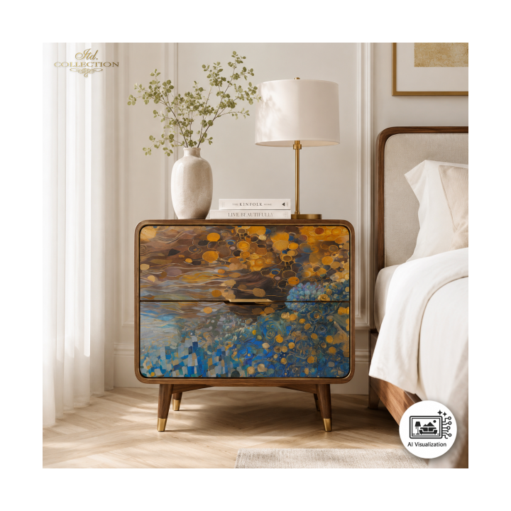 'Azure Gold' moerbeipapier voor meubels en interieurdecoratie FP0001