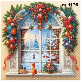 Holiday arch decor servet 33x33cm (SDL-239900)