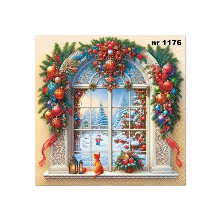 Holiday arch decor servet 33x33cm (SDL-239900)
