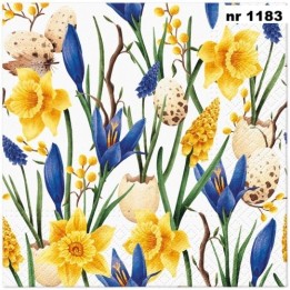 Muscari with daffodils servet 33x33cm (SDL-137800)