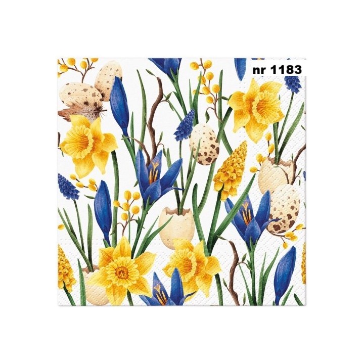 Muscari with daffodils servet 33x33cm (SDL-137800)