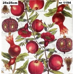 Pomegranates servet 25x25cm (t-62)