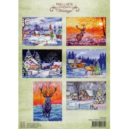 Nellie's Choice Vintage Decoupage Vellen Snowy Christmas Scenes A4 (NEVI095)