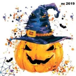 Creepy Pumpkin with Splashes servet 33x33cm