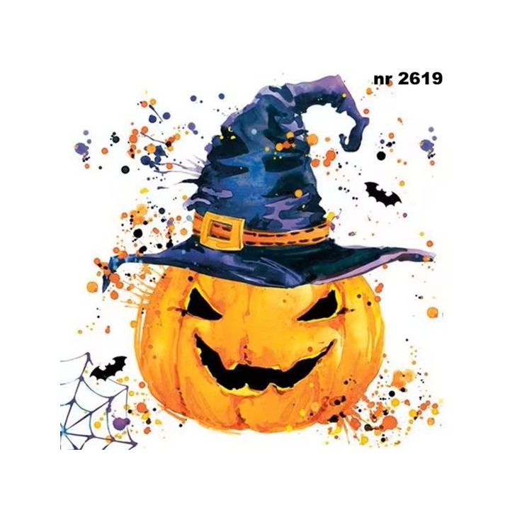 Creepy Pumpkin with Splashes servet 33x33cm