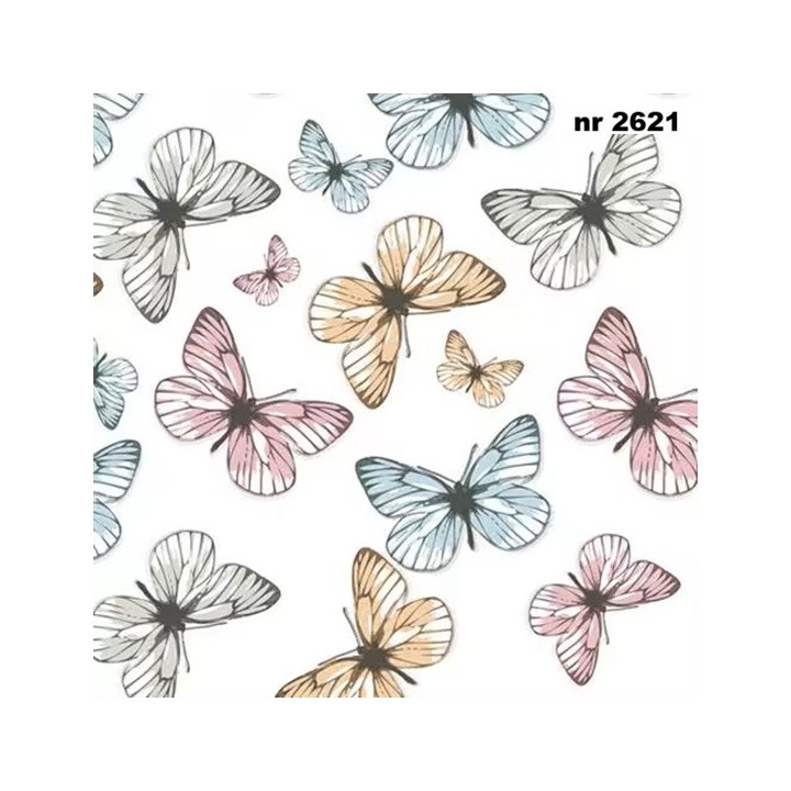 Light Butterflies servet 33x33cm