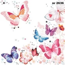 Sparkle Butterflies servet 33x33cm