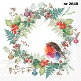 Robin's Wreath servet 33x33cm