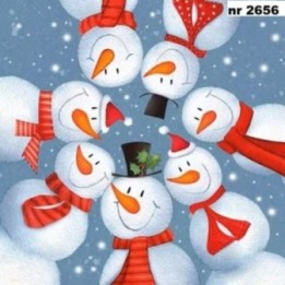 Snowmen Circle servet 33x33cm