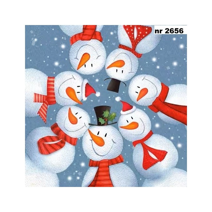 Snowmen Circle servet 33x33cm