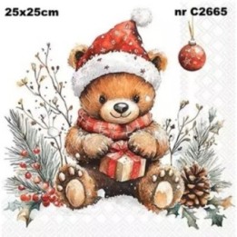 Teddys Gift White servet 25x25cm