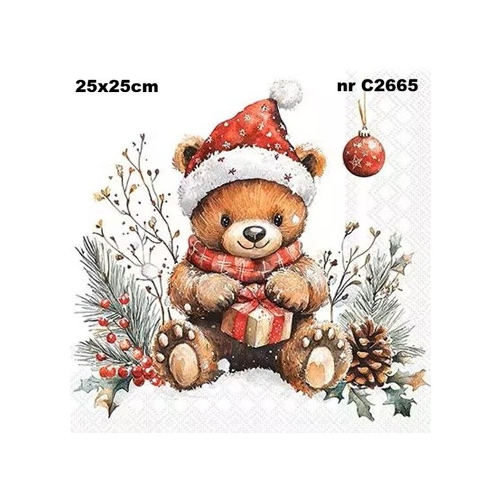 Teddys Gift White servet 25x25cm