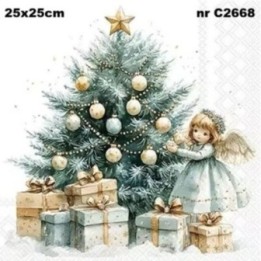 Christmas Fairy servet 25x25cm