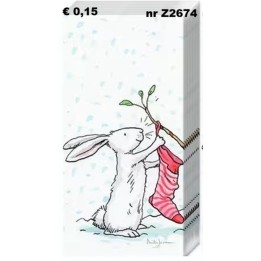 Charming Snow Rabbit zakdoek 22x22cm