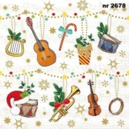 Christmas Instruments servet 33x33cm