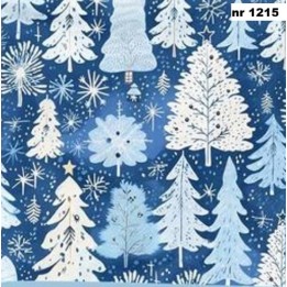 Xmas trees blue servet 33x33cm (t-66)