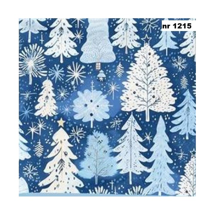 Xmas trees blue servet 33x33cm (t-66)