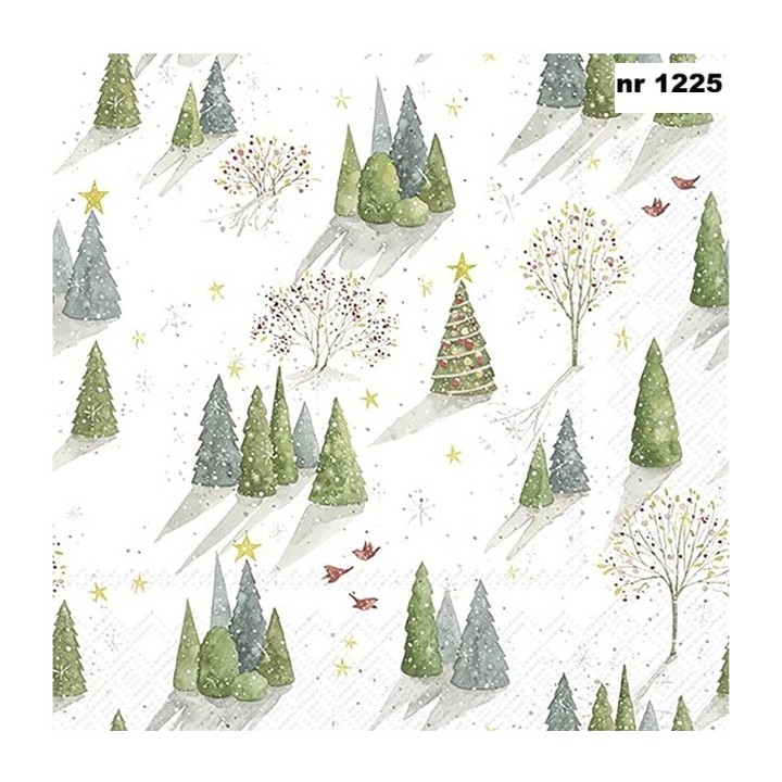 Decorated tree servet 33x33cm (av-3)