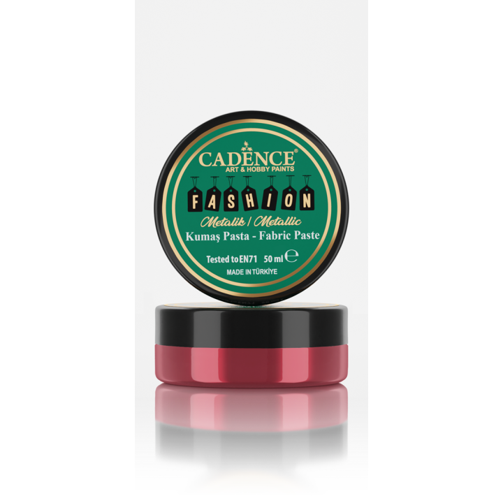 Cadence Fashion Textiel Metallic Relief Pasta 50 ml Rood