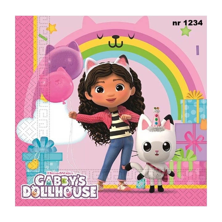 Gabby Dollhouse servet 33x33cm (av-12)
