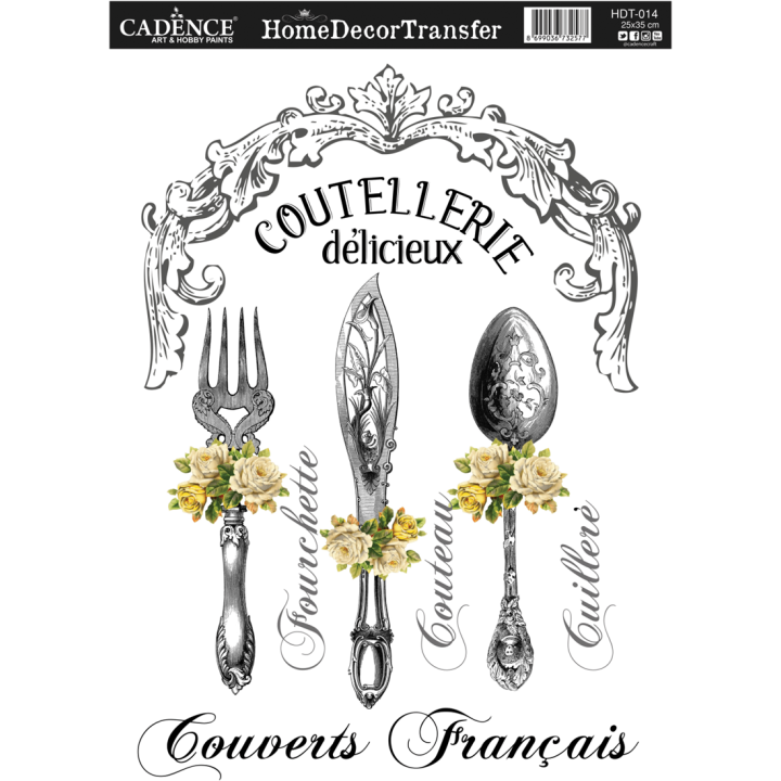 Cadence Home Deco Transfer HDT-014 25x35 cm Couverts