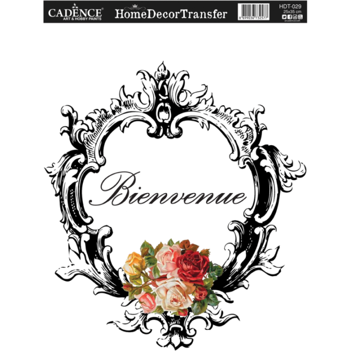 Cadence Home Deco Transfer HDT-029 25x35 cm Bienvenue