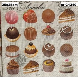 Chocolate servet 25x25cm