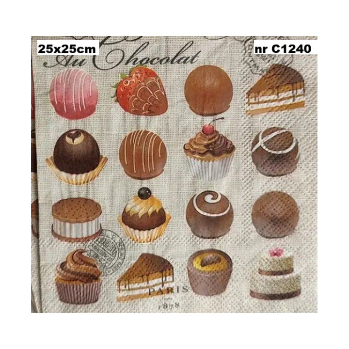 Chocolate servet 25x25cm