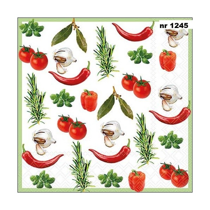 Italian vegetables servet 33x33cm
