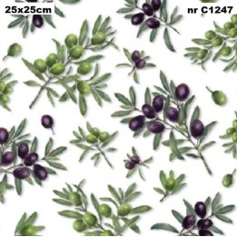 Olives all over servet 25x25cm