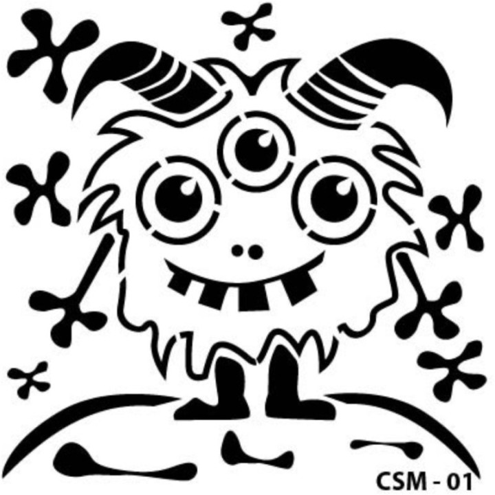 Cadence Kids Monster Stencil CSM-01 25x25 cm